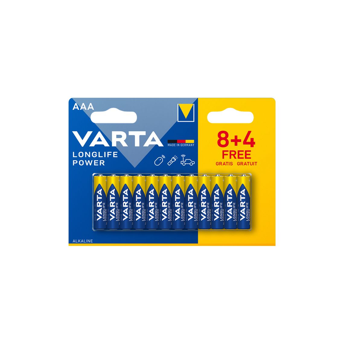 ელემენტი VARTA Longlife Power 8+4 AAA — ელემენტები და ბატარეები